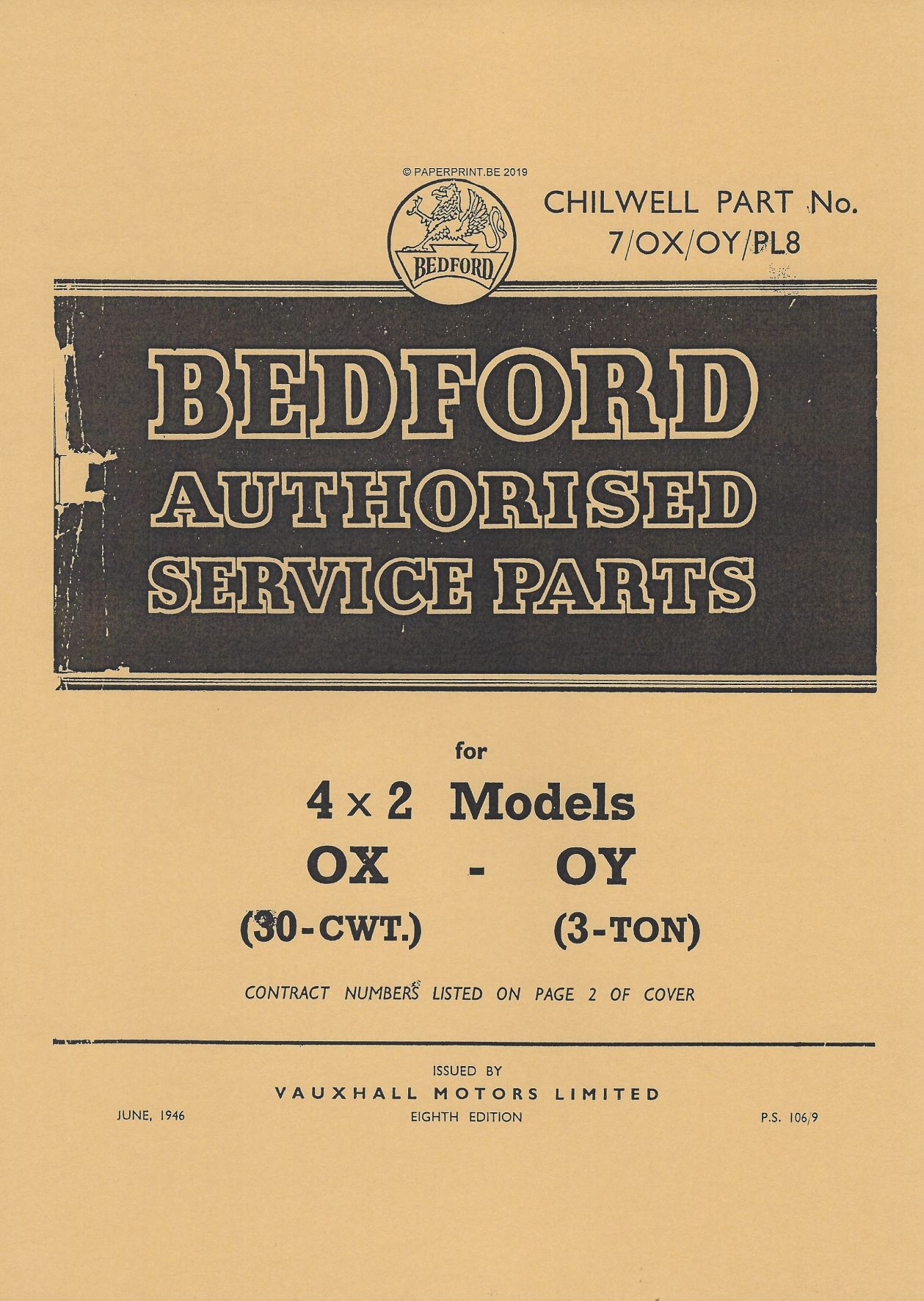 BEDFORD OX OY AUTHORISED SERVICE PARTS